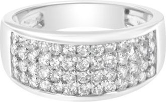 House of Brilliance 14K White Gold 1.0 Cttw Round Cut Diamond Ring at Nordstrom, Size 6.5