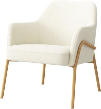 Moloo de tela Boucl&eacute; crudo y metal efecto roble