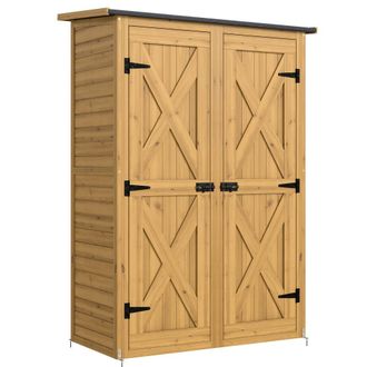 OUTSUNNY Armario de jard&iacute;n 115x53x156 cm marr&oacute;n