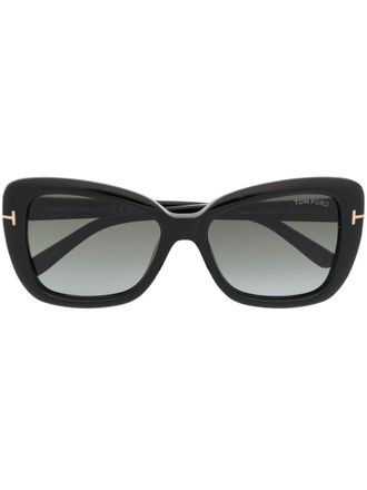 Tom Ford Eyewear Zonnebril met vlinder montuur - Zwart