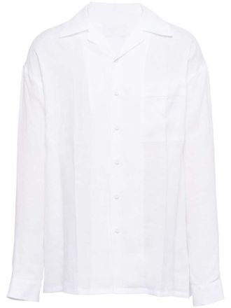 Prada Overhemd met gekerfde kraag - Wit