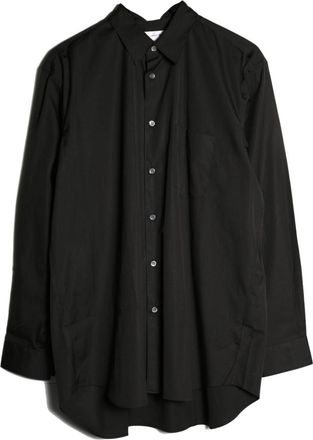 Comme Des Gar&ccedil;ons curved-hem wool shirt - men - Wool - S - Black