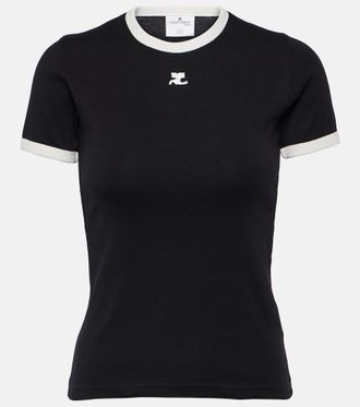 オールインワン・サロペット Courreges Ribbed Black Mini Dress With Blue Accents Courrèges Ribbed Black Dress With Blue Accents | THE LIST