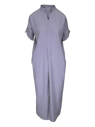 Zero + Maria Cornejo Gestreepte midi-jurk - Blauw