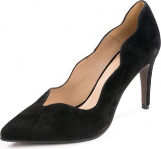 Elia B Womens Dakota Heeled Shoe in Black Leather - Size UK 7