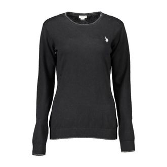 U.S.Polo Association Cotton Blend Crew Neck Knit Top - female - U.S. Polo Assn. - Round-neck Knitwear - Black - XL - Knitwear