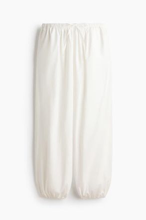H&M Cotton Balloon Trousers in Ivory at Nordstrom, Size X-Large