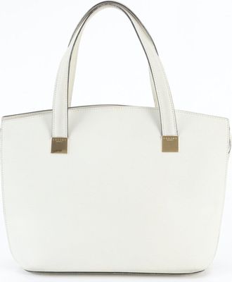 Celine White Leather Handbag Tote Bag (Pre-Owned)