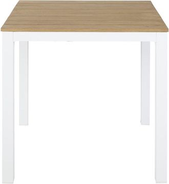 Maisons du monde Mesa profesional de exterior de teca y metal blanco L.75