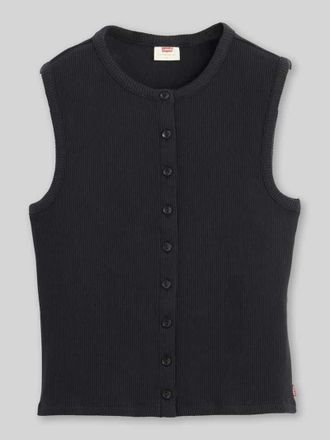 Levi's Top aus Rippstrick mit Knopfleiste in Anthrazit, Gr&ouml;&szlig;e XS