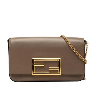 Fendi Pre-owned Cross Body Bags, female, Brown, Size: ONE SIZE Pre-owned Vintage Pouch Shoulder Bag