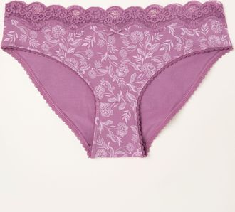 Fat Face FatFace Purple Garden Floral High Leg Knickers