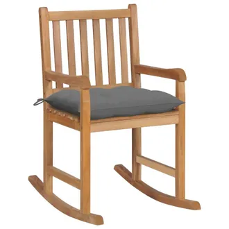 vidaXL Rocking Chair Teak Solid Teak Wood Standard Rocking Chair