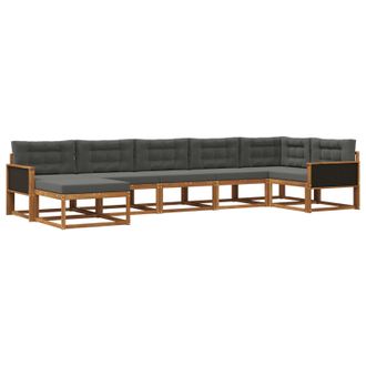 vidaXL Conjunto De Sof&aacute;s De Exterior 7 Pcs Natural Y Antracita Vidaxl