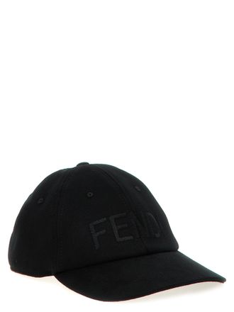 Fendi Mens Black Cotton Cap (baseball Hat)
