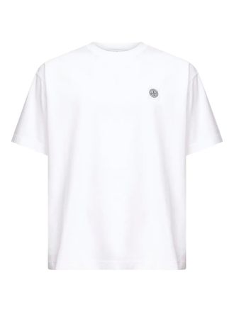 Stone Island T-shirt met logopatch - Wit