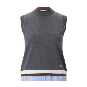 Msgm Top de lana merino - Knitwear - Mujer - Gris - XL