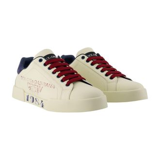 Dolce & Gabbana Leather Low-Top Sneaker - White