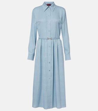 Gucci Interlocking G belted silk shirt dress