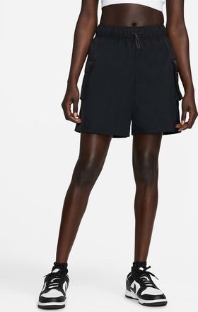 Nike Sportswear Essential DM6247-010 Shorts Women Black Woven High-Waisted SRT28