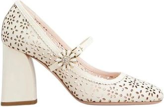 Roger Vivier Salon Perforado Tacon Ancho - Dames - Pumps - Beige - 39 1/2 EU - Schoenen