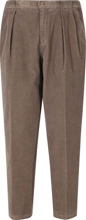 BRIGLIA 1949 Taupe Straight-Leg Corduroy Cotton Straight-Leg Pants