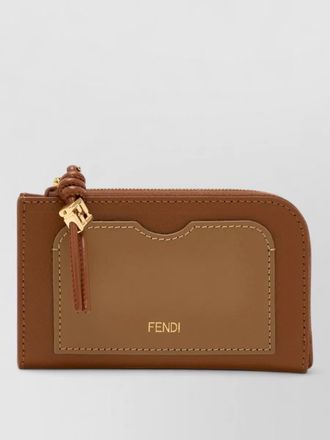 Fendi card holder pouch gold tone keyring