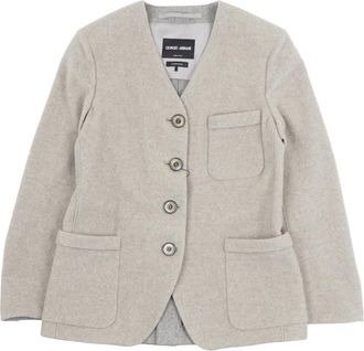 Giorgio Armani Blazers - Dames - Blazers - Beige - M - Leer - Jassen
