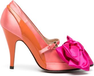 Maison Margiela Tabi Monster 110mm bow pumps - women - Calf Leather/Calf Leather/Fabric/Fabric/Calf Leather - 39 - Pink