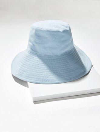 Talbots Wide Brim Sun Hat - Blue Crystal - 001 - 100% Cotton Talbots