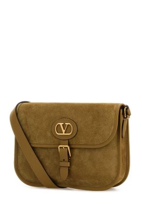 Valentino Garavani Mens Beige Suede Antibes Crossbody Bag Havanabeige Cowhide - Bos Taurus Borse A Tracolla