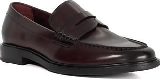 Dune London Mens Sascha - Leather Penny Loafers - Burgundy - Size UK 10