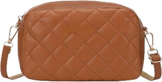 Generic Fashionable Crystal Stitched Shoulder Crossbody Bag with Hardware Nameplate PU Large Capacity for Daily Items