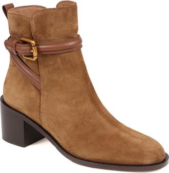 Jones Bootmaker Womens Lisabet Leather Buckle Strap Ankle Boots - Brown Suede - Size UK 6