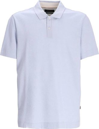 HUGO BOSS Jacquard Bubble Cotton-Silk Polo Shirt, Size Small
