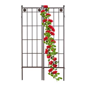 Relaxdays Enrejado De Metal, Pack 2, Enrejado Para Plantas Trepadoras, De Encaje, Celos&iacute;a Exterior 182 X 51 Cm, Marr&oacute;n - Relaxdays