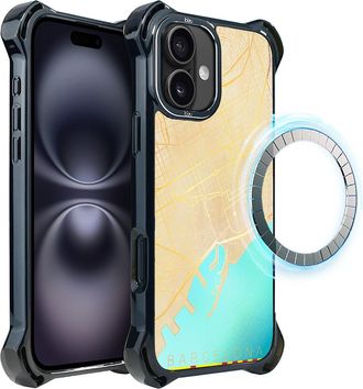 OEM Funda Ibizu Dropguard Ultra Para Iphone 16 Plus Con Magsafe, Mapas Del Mundo, Barcelona