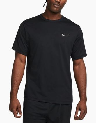 Nike Mens Nike Mens T-Shirt Cotton Crew Neck Soft Top - Black - Size: 36