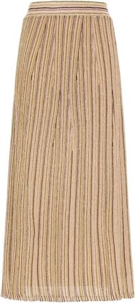 Momoni Gestreepte Lurex Cape Stijl Gilet - Dames - Maxi Rokken - Roze - L - Rokken