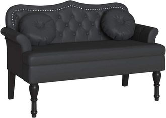 vidaXL Chesterfield Bench Black 120.5 x 65 x 75 cm Faux Leather vidaXL