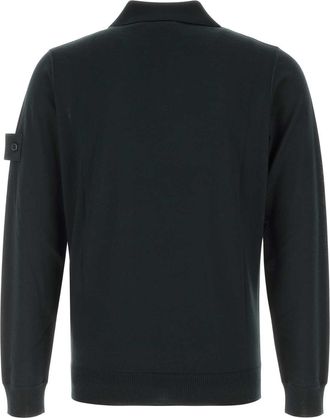 Stone Island Virgin Wool Polo - Black