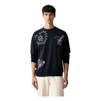 Scotch & Soda Hoodies & sweatvesten, Heren, Blauw, XL, Katoen, Relaxed Embroidered Sweatshirt