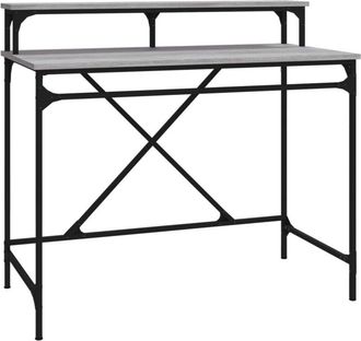 vidaXL vidaXL Scrivania Grigio Sonoma 100x50x90 cm Legno Multistrato e Ferro