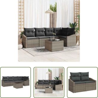 vidaXL vidaXL Arredamento da giardino - Set Divano da Giardino 6 pcs Grigio chiaro polyrattan