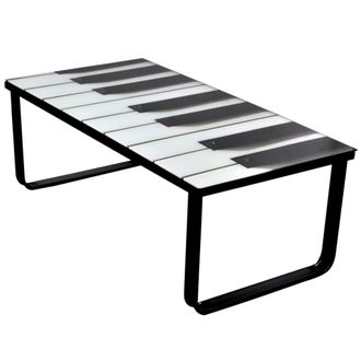 vidaXL Mesa De Centro Con Superficie Con Estampado De Piano Vidaxl