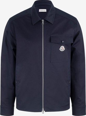 Moncler Hemdjacke aus Baumwollgabardine mit Reissverschluss