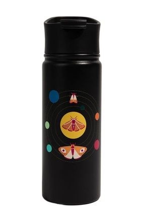United By Blue 18 OZ Butterfly Galaxy Steel Bottle in Black at Nordstrom