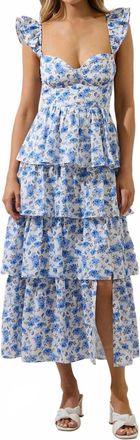 Sugarlips Covina Tiered Midi Dress In White