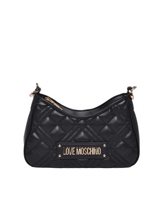 Love Moschino Black Polyurethane Zip Shoulder Bag