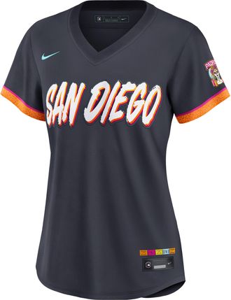 Nike San Diego Padres City Connect Nike Womens MLB Stadium Jersey in Black | RW260H3HPYP-43L